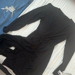 Long sleeve black mini Dress